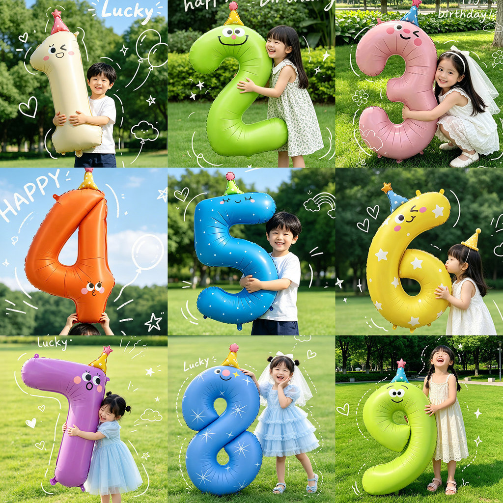 [สินค้าใหม่] ins สไตล์ 140 ซม.ลูกสีสันสดใสจํานวนลูกโป่งเด็กลูกโป่งวันเกิดลูกโป่งตกแต่ง Y8KK
