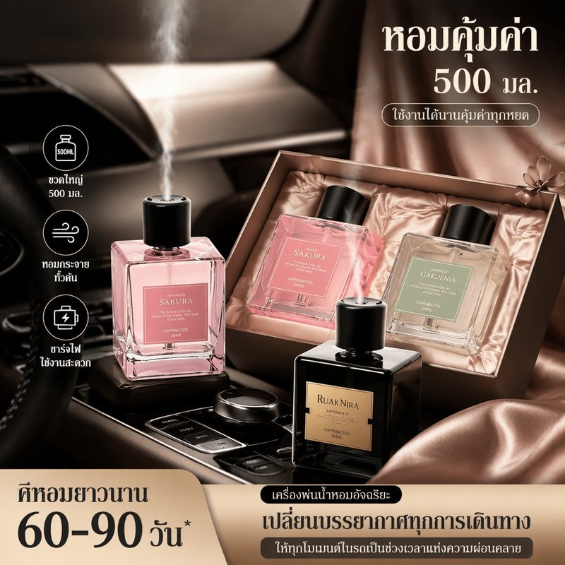 น้ําหอมรถยนต์น้ํา น้ำหอมสเปรย์อัตโนมัติ 500ml ความจุใหญ่ กลิ่นหอม ห้องนอน ห้อง ห้องนั่งเล่น ในบ้าน โรงแรม