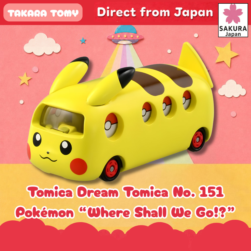 Takara Tomy Tomica Dream Tomica No. 151 Pokémon “Where Shall We Go!?” Where-Go Car die-cast toy car, ages 3 and up