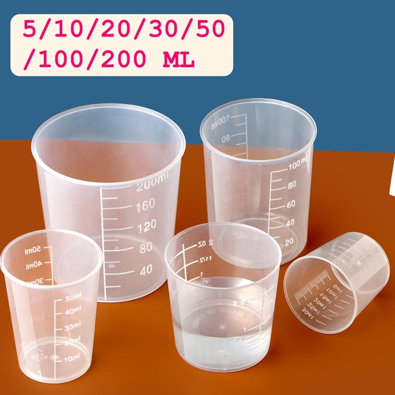 ถูกและดี ถ้วยตวงพลาสติก แก้วตวง​ ถ้วยตวง ขนาด 5,10,20,30,50,100,120 ml