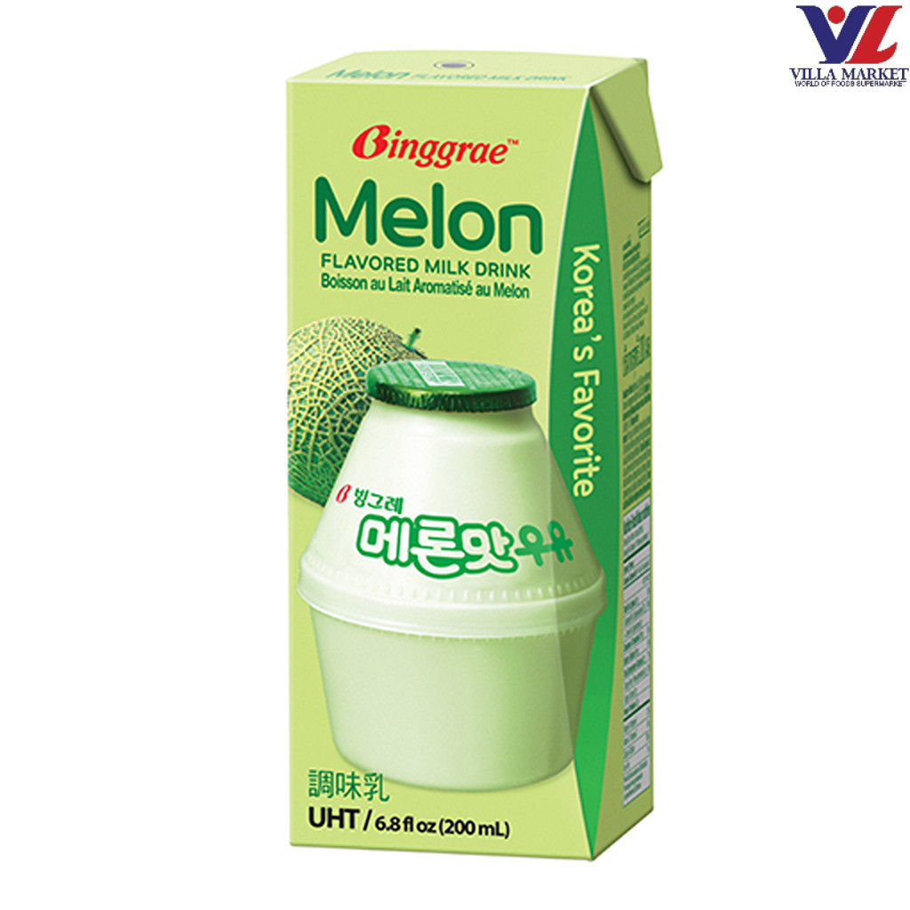 Binggrae Melon Flavor Milk 200Ml. บิงเกร นมรสเมล่อน 200 มล.