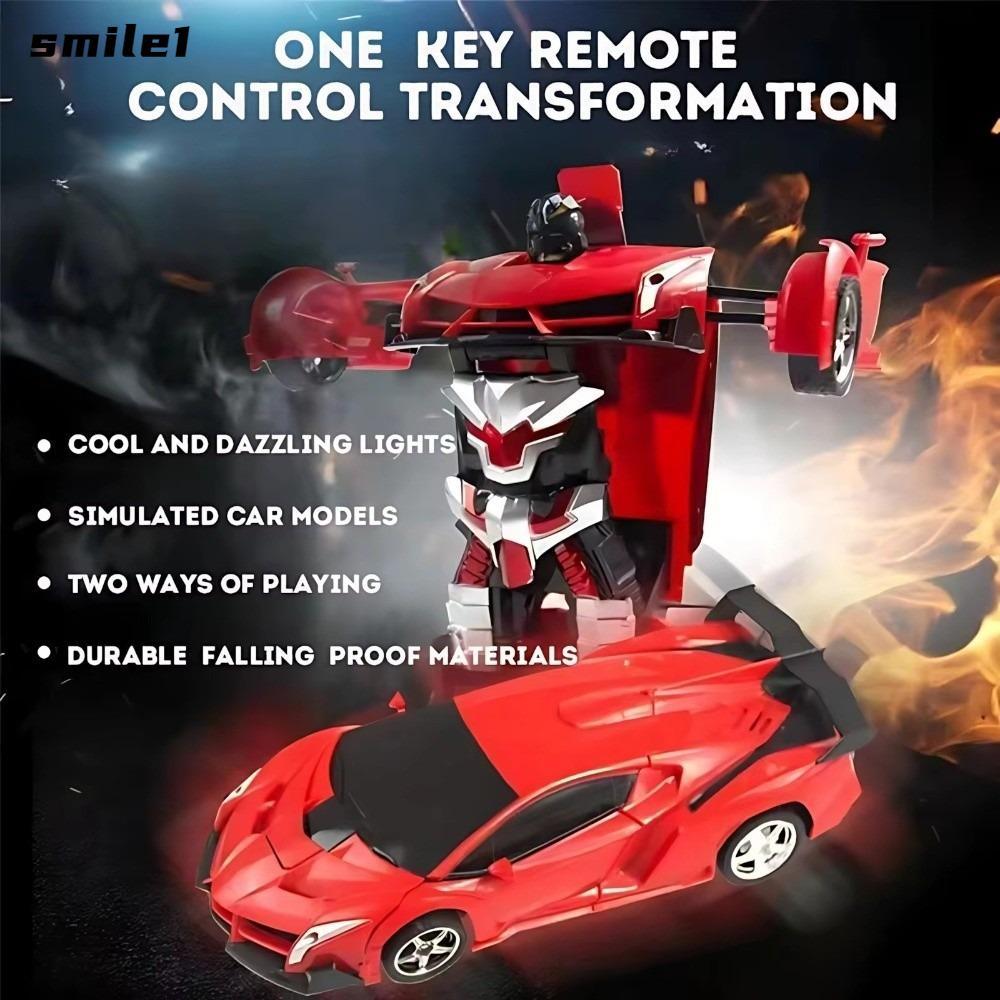 SMILE Electric RC Car, One-key Deformation รีโมทคอนโทรล Transformable Robot Car, 2-in-1 Deformation 