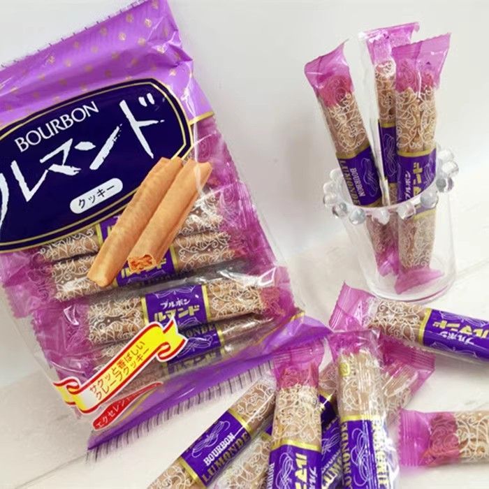 Bourbon ขนมนําเข้าจากญี่ปุ่น Polomon Milk Flavour Biscuits Egg Rolls Chocolate Rolls Melaleuca Pastr