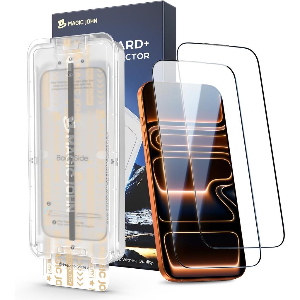 MAGIC JOHN 3rd Gen อัพเกรดสําหรับ iPhone 17 Pro Max ปกป้องหน้าจอ 6.9 นิ้ว,HD Clear,Shatterproof Temp
