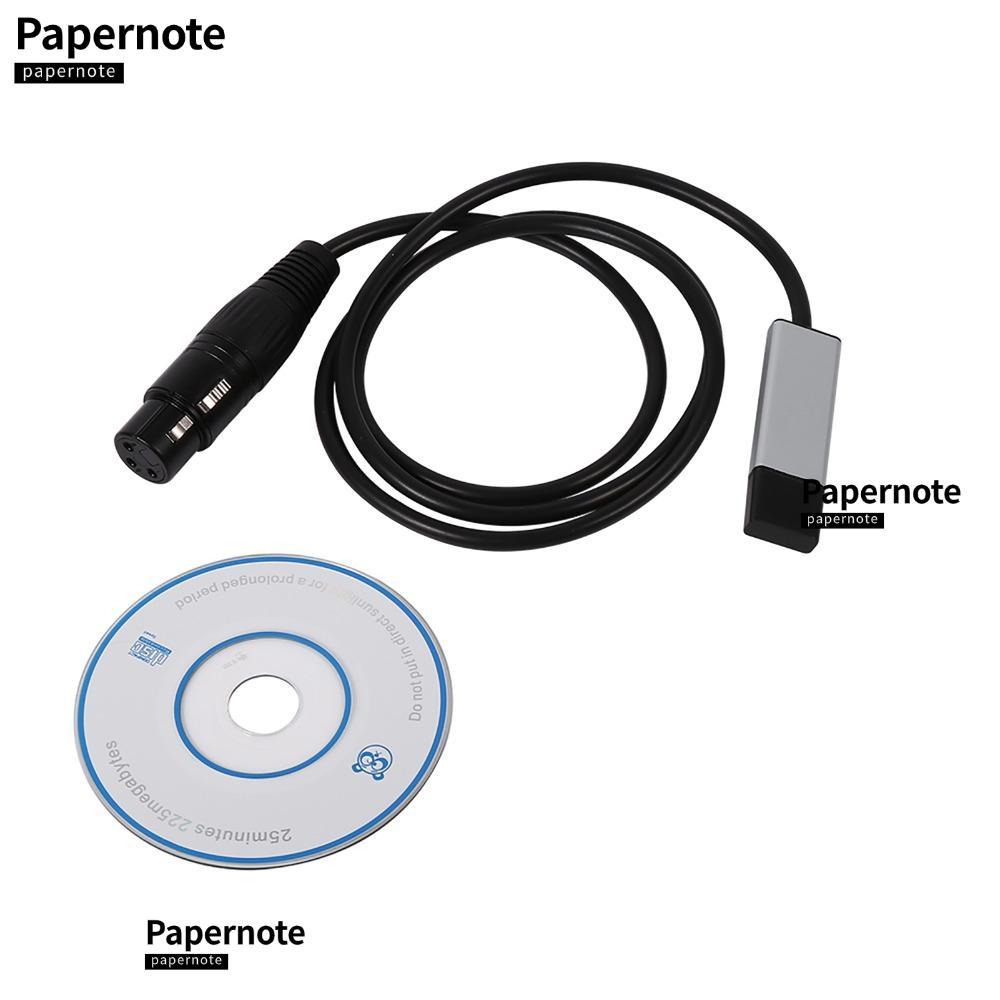 PAPERNOTE อินเทอร์เฟซ USB เป็น DMX, อะแดปเตอร์ USB เป็น DMX สีดําขนาดเล็ก, ทนทาน 1 ม. / 39.37 นิ้ว U