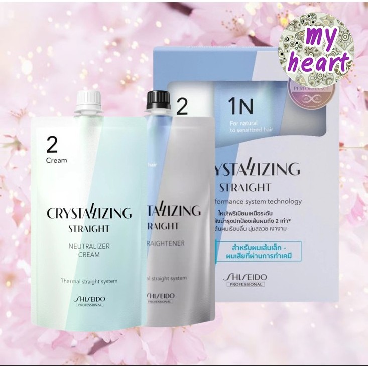 เซ็ทกล่อง Shiseido Crystallizing Straight สูตร N+Cream / N+Emulsion 400 ml ครีมยืดผมสำหรับผมเส้นเล็ก ผมเสียผ่านการทำเคมี