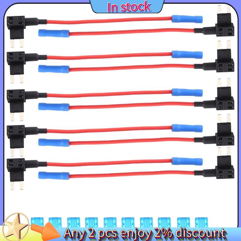 ในสต็อก-10 แพ็ค - 12V รถฟิวส์ Add-a-cuit TAP อะแดปเตอร์ Mini Blade Fuse Holder