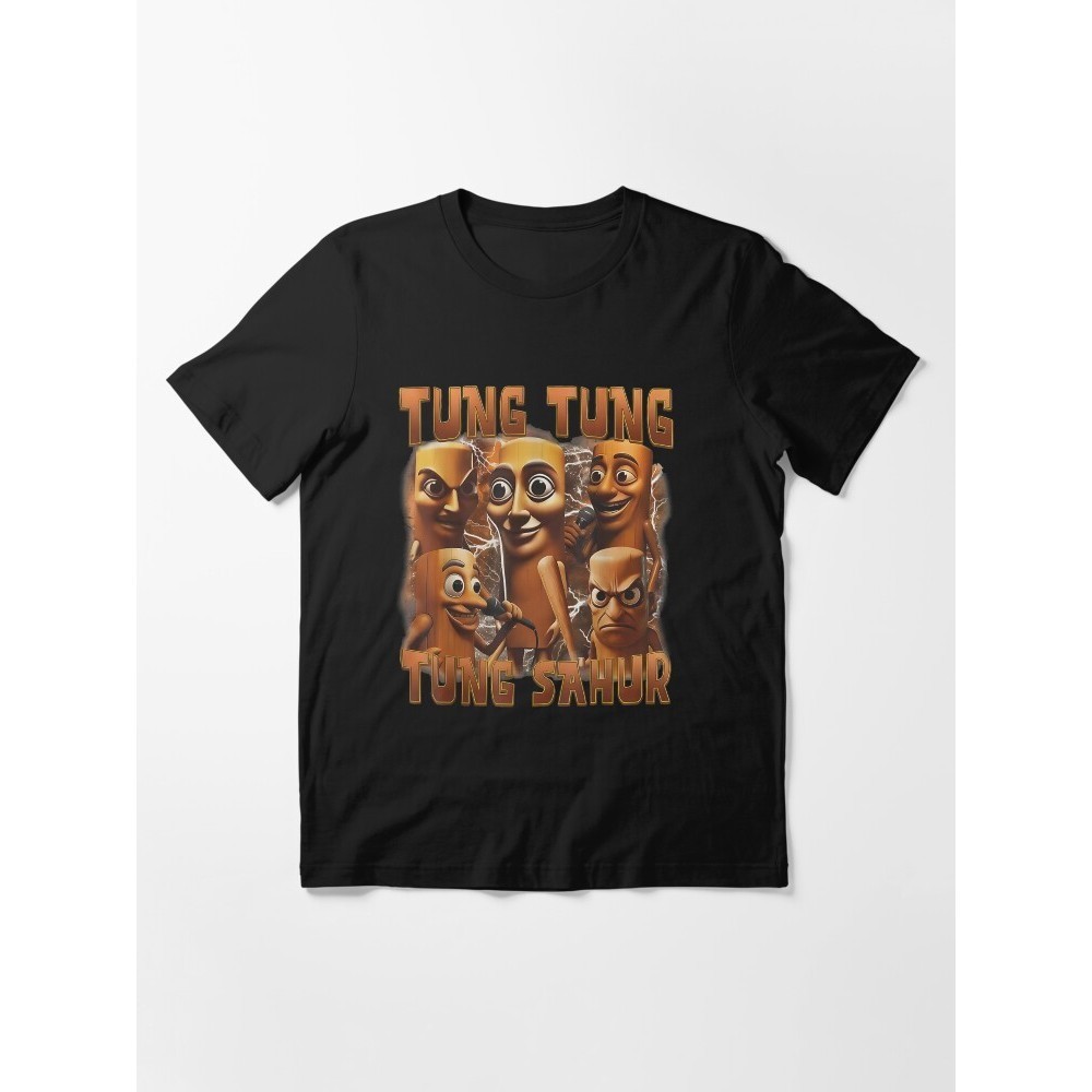 เสื้อยืด Essential Tung Tung Sahur Brainrot Meme ตลก