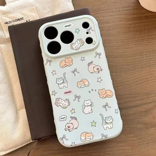 เคสสำหรับ iPhone 17 16 15 14 13 12 11 Pro Max XR XS กันกระแทก หัวใจ 3D สีพาสเทล น่ารัก กันรอย ถุง