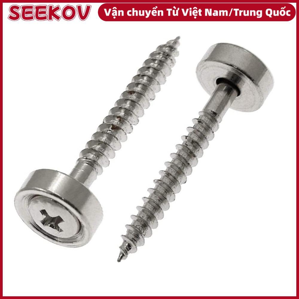 SEKOV 4PCS กีตาร์คอ Joint Bushings, Silver โลหะกีตาร์คอสกรู, Professional คอ Joint Ferrules สลักเกลี