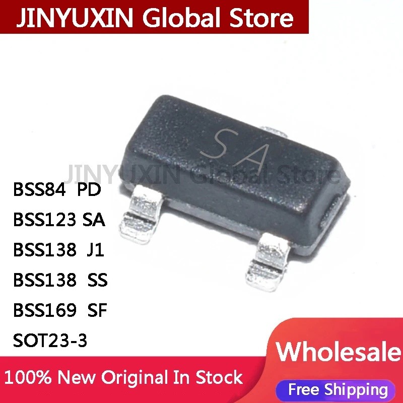 10 ชิ้น BSS84 PD BSS123 SA BSS138 J1 BSS138 SS BSS169 SF SOT23-3 MOS ทรานซิสเตอร์ Schottky field-eff
