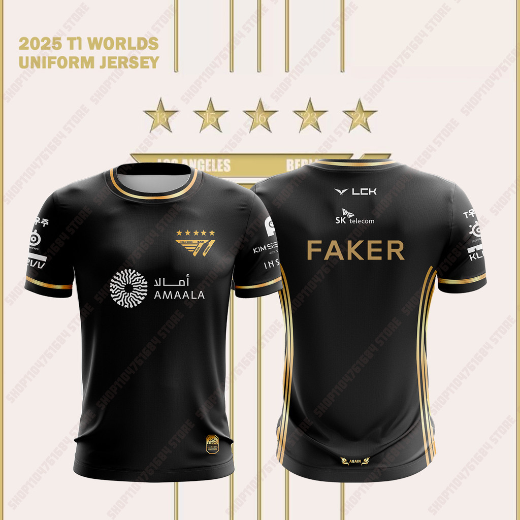 T1 Esports Faker Jersey ทรงคอกลม
