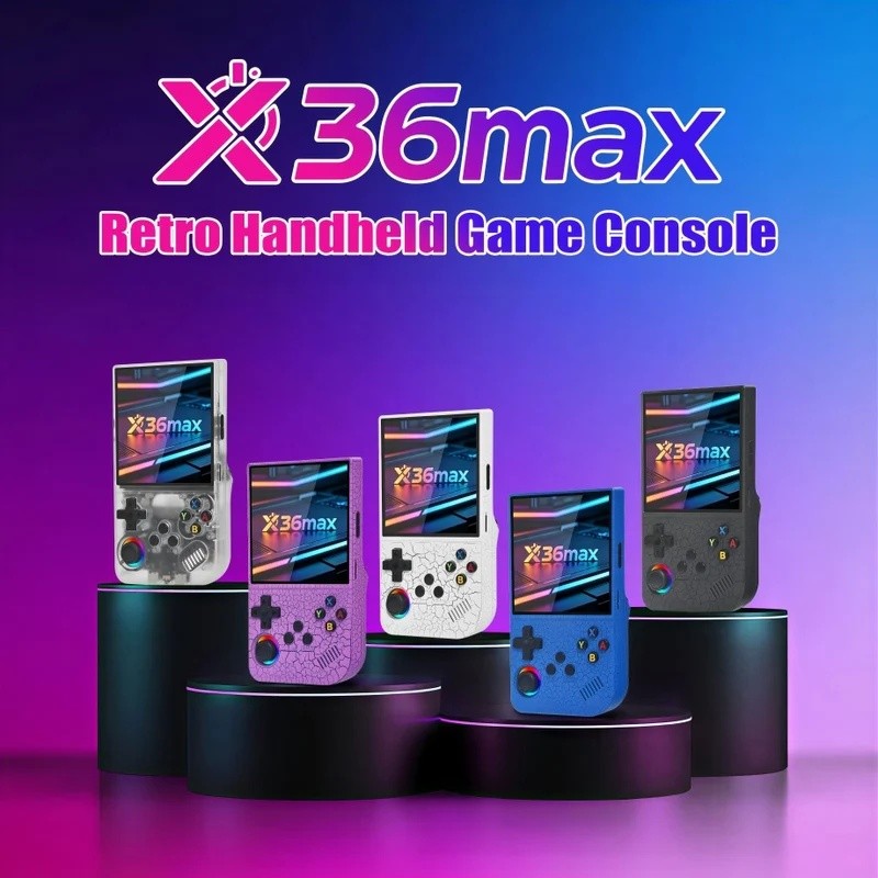 X36Max ใหม่รุ่น Retro คอนโซลเกมมือถือ 20000 + เกม 4.0 นิ้วหน้าจอ IPS RK3326 เครื่องเล่นวิดีโอกระเป๋า