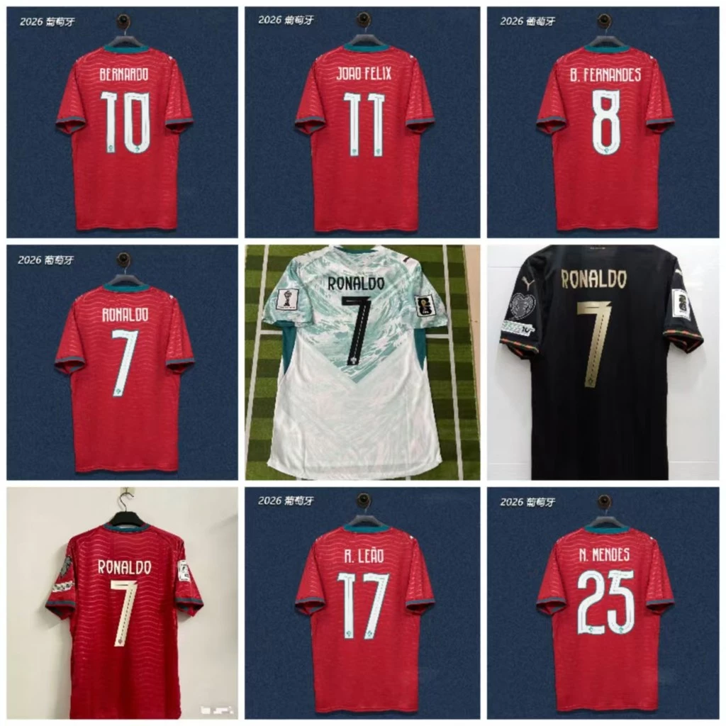 2026 World Football Cup เสื้อโปรตุเกส Player Edition พิมพ์หมายเลข C Luo No. 7 B Feeball Fan Player Edition C Luo Jersey
