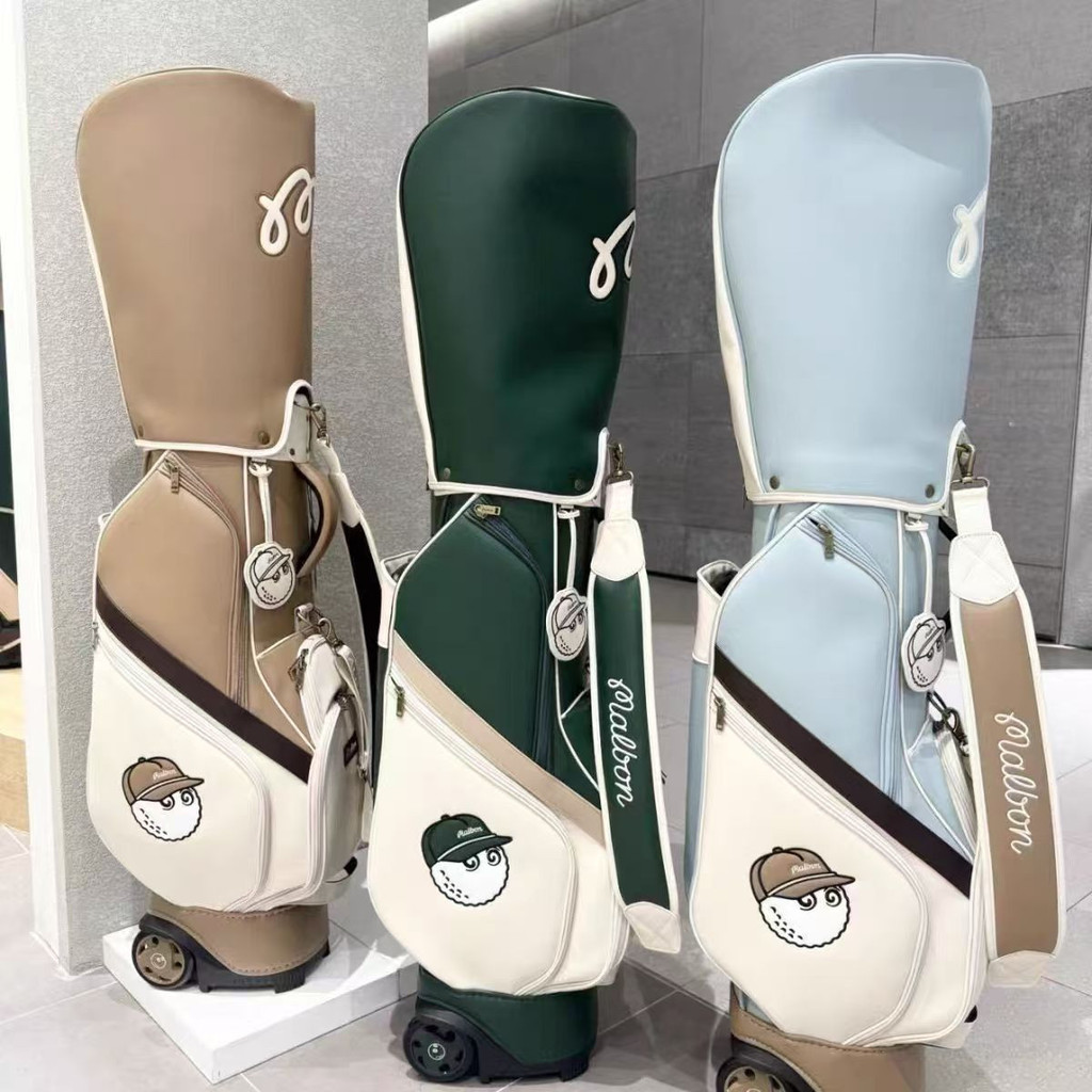 New Golf Bag Club Bag Pull Wheel Bag PU Water-Repellent Multifunctional Golf Unisex ok