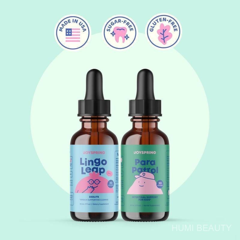 JoySpring Kids Wellness Bundle – ทําความสะอาดของเหลวธรรมชาติสําหรับการสนับสนุนย่อยอาหารอ่อนโยน + Lin