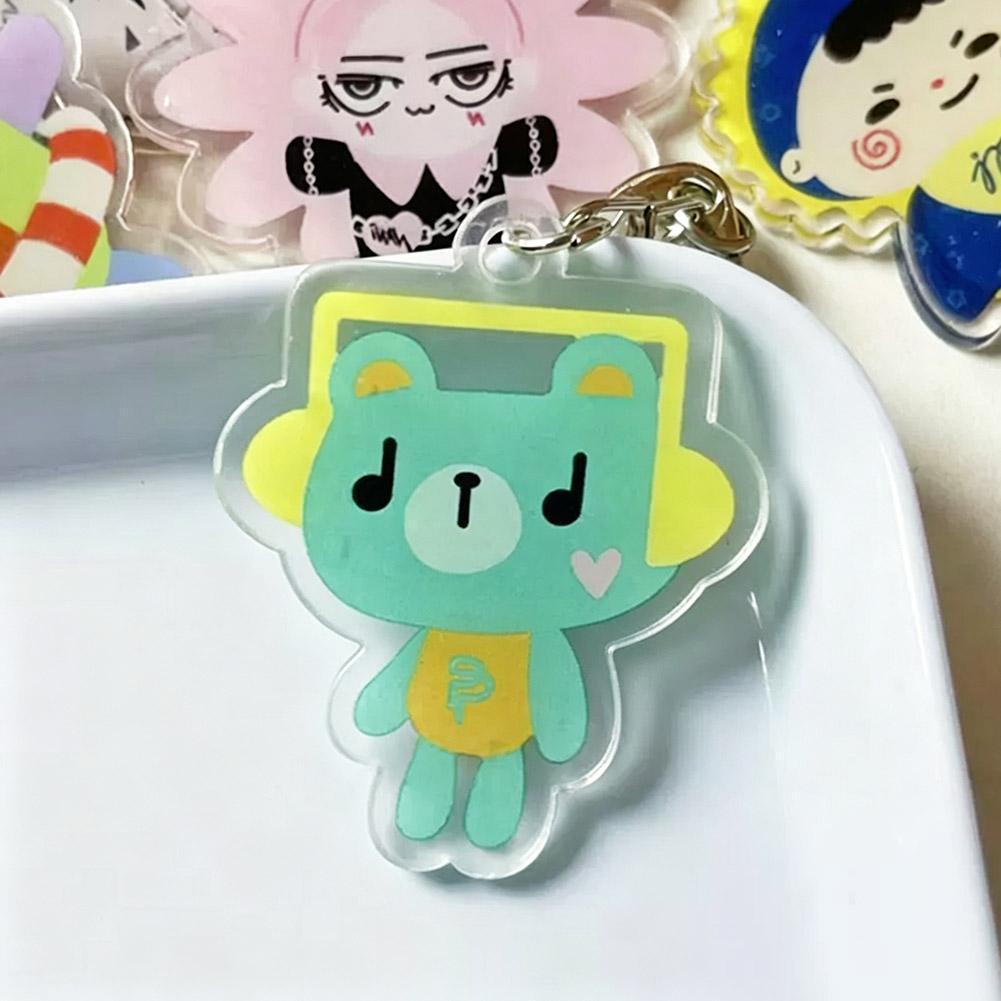 idud Gmmtv Perthsanta คอสเพลย์ Key Chain Alloy Star Keyring โลหะผสมอะคริลิคจี้พวงกุญแจ A5w7 idud