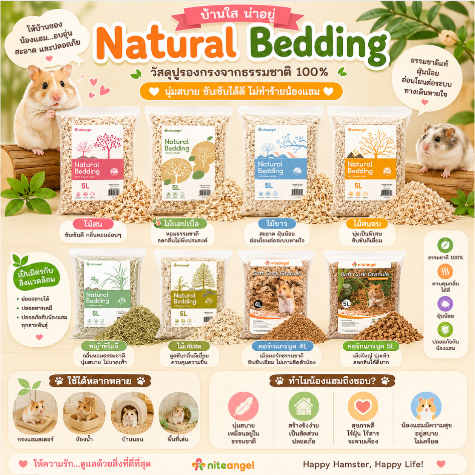 crazy pet shop กระดาษรองกรง รองกรงหนูแฮมสเตอร์ niteangel รองกรงธรรมชาติ หญ้า ไม้แอปเปิ้ล สำหรับสัตว์เลี้ยงแฮมสเตอร์