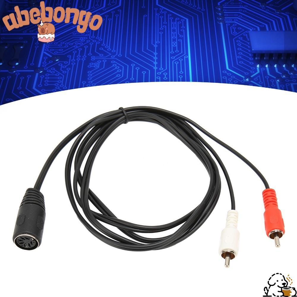 ABEBONGOTF สายอะแดปเตอร์เสียง, Plug and Play 1.5m/4.9ft DIN 7 Pin Female to Dual RCA Male Cable, Pro