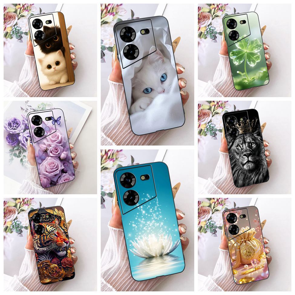 สําหรับ Tecno Pova 5 กรณี LH7n น่ารักการ์ตูนแฟชั่นผีเสื้อตลกทาสีปลอกสําหรับ Techno Pova 5 ฝาครอบ