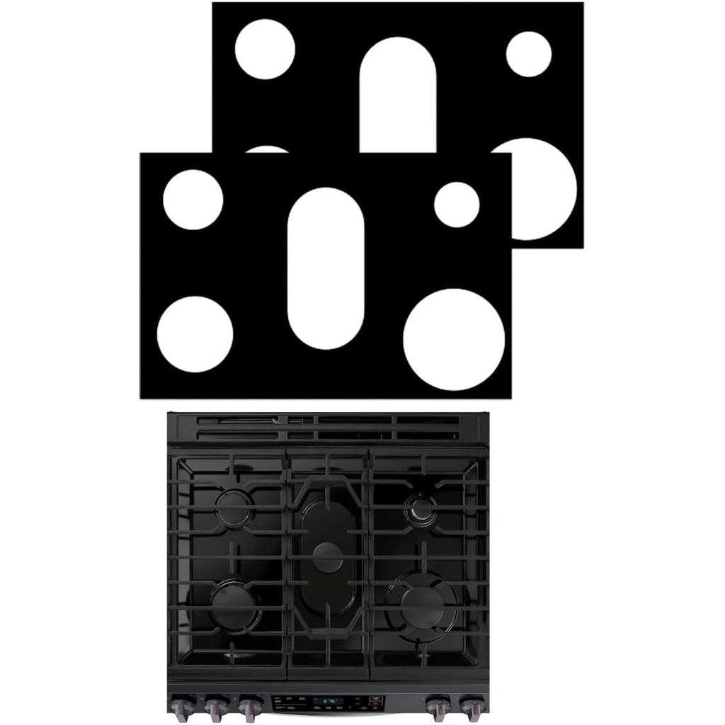 2 ชิ้นเตาป้องกันสําหรับ 30 นิ้ว SamSung Stovetop แก๊สช่วง Cooktop Liner NX60T8111, NX60T8311, NX60T8