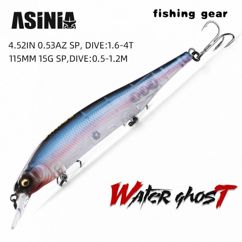 BEARKING 115 มม.15g SP ทังสเตนน้ําหนักระบบเหยื่อตกปลาSnow Crank Wobblerคุณภาพตกปลารอกตะขอสําหรับตกปล