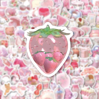 สีชมพู 3D สติกเกอร์ 100PCS น่ารักที่มีสีสันไวนิล Decals สติกเกอร์กันน้ําสําหรับเคสโทรศัพท์แล็ปท็อปกระเป๋าเดินทางเด็กของขวัญ