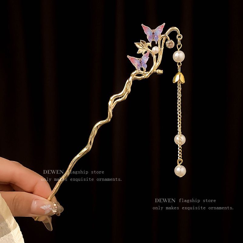 ใหม่กิ๊บผีเสื้อจีน 2025 เกรด Class Class Class Hairpin Simple Cheongsam Hairpin Headdress 8.11