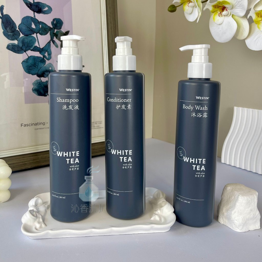 Westin Hotel WESTIN White Tea Aloe Vera Shampoo, ครีมนวดผม, เจลอาบน้ํา 360ML威斯酒店 เวสต์IN 白茶 洗发水 护发 浴