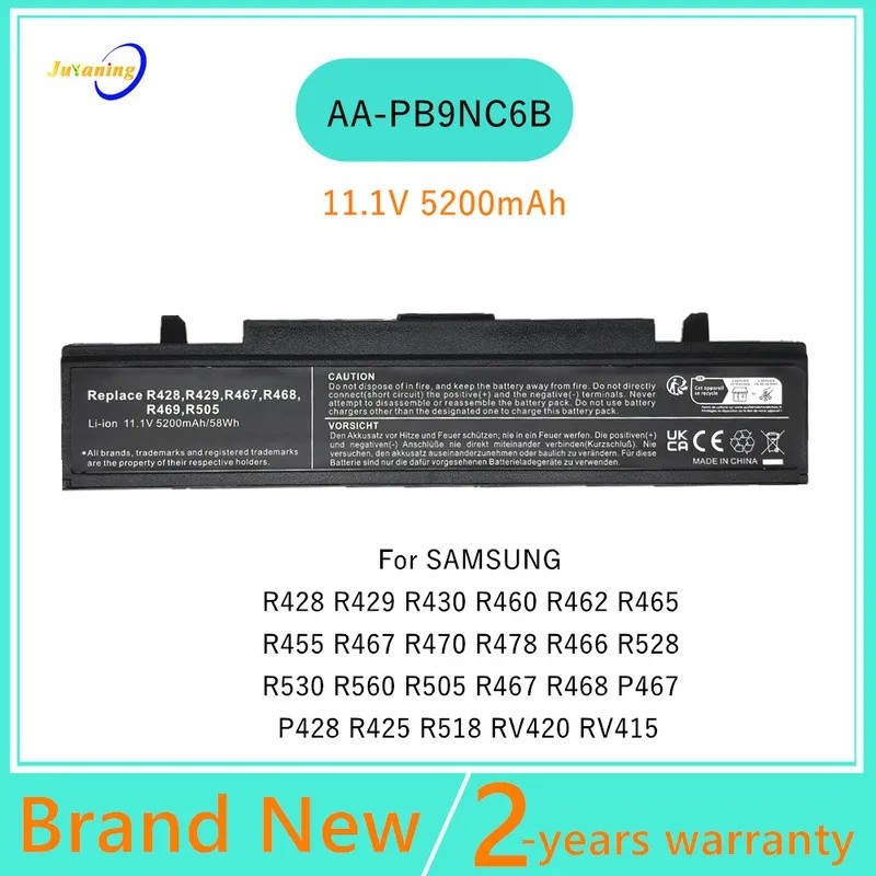 แบตเตอรี่แล็ปท็อปใหม่ R523 R538 R540 R580 R730 R780 RF410 RF510 RF710 Q430 AA-PB9NC6W/E AA-PB9NS6B A