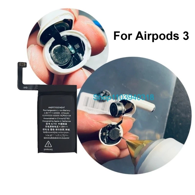 สําหรับ Airpods 3 3rd ชุดหูฟังเปลี่ยนแบตเตอรี่ A2647 A2564 A2565 A2793 ชาร์จกรณี