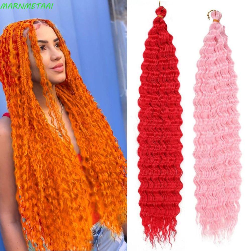 MARNMETAI สังเคราะห์โครเชต์ผม, Ombre Afro Curls ลึก Twist โครเชต์ผม, ปุยธรรมชาติยาว Water Wave โครเชต์ Braiding Hair Extensions แอฟริกัน