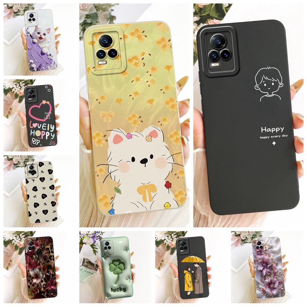 สําหรับ Vivo Y73 V2059 V2146 V2212 V2168 สําหรับ Vivo Y73 ปลอกแมวน่ารักแฟชั่นหรูหรารักตลกทาสีซิลิคอน