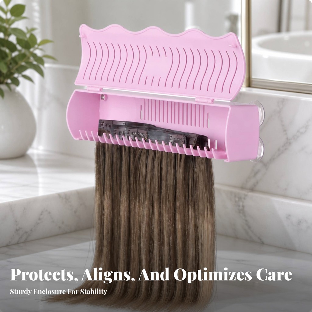 Hairpiece Extension Holder Hand-Unrestricted Hairpiece Holder with Clamp Hairpiece Hanger with Tooth