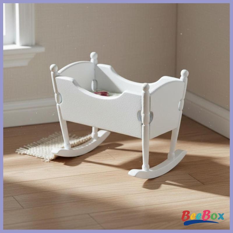 [Szgqmyyx2] 1:12 Scale Cradle การออกแบบที่สมจริง 1:12 Scale เฟอร์นิเจอร์ DIY Craft Project Pale