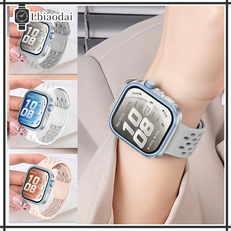 สายนาฬิกาซิลิโคนยาง for Huawei Watch Fit 5 5 Pro 4 4 Pro สายรัดข้อมือกีฬา สายเปลี่ยน for Huawei Fit 5/5 Pro