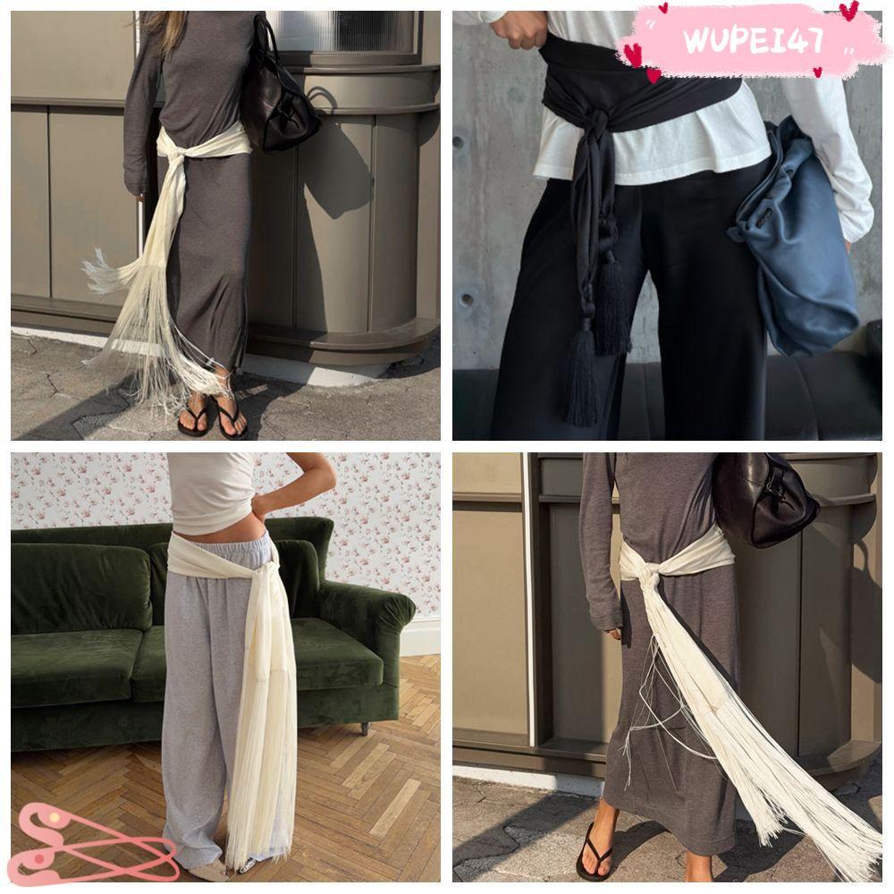 WUPEI47AD พู่ผ้าพันคอ, Y2K Streetwear Breathable Fringed ผ้าคลุมไหล่, ขอบขอบขอบนุ่มอุปกรณ์เสริมของผู