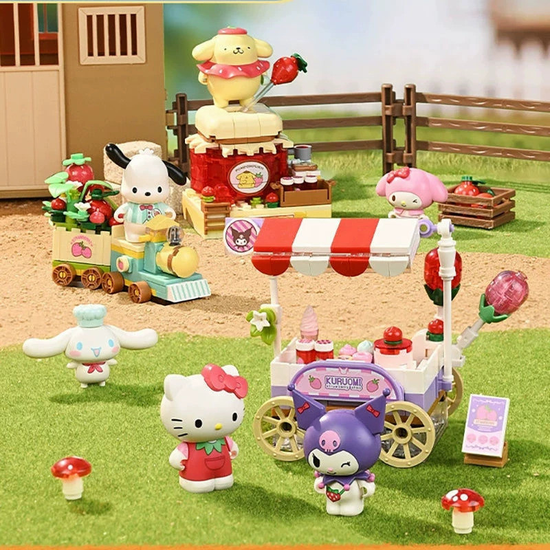 บล็อกตัวต่อที่ยอดเยี่ยม Keeppley Sanrio Strawberry Town ของเล่น Melody สินค้า Keeppley เครื่องประดับ