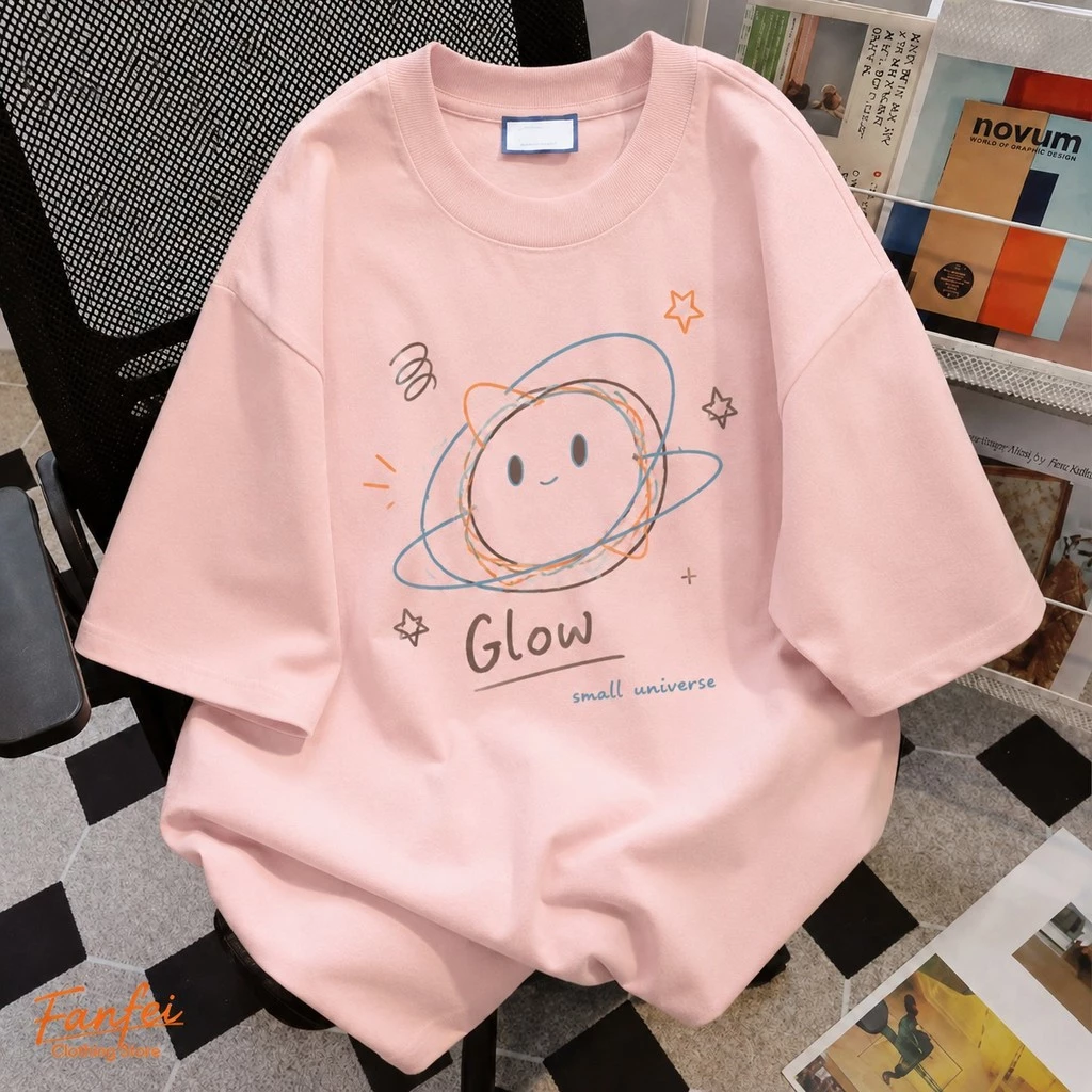 (จัดส่งตลอด 24 ชั่วโมง)Fanfei สีชมพู เสื้อหมี เสื้อยืด oversize ลายน่ารัก ผ้าคอตตอน โอเวอร์ไซส์ สไตล์ฮิปฮอป COD