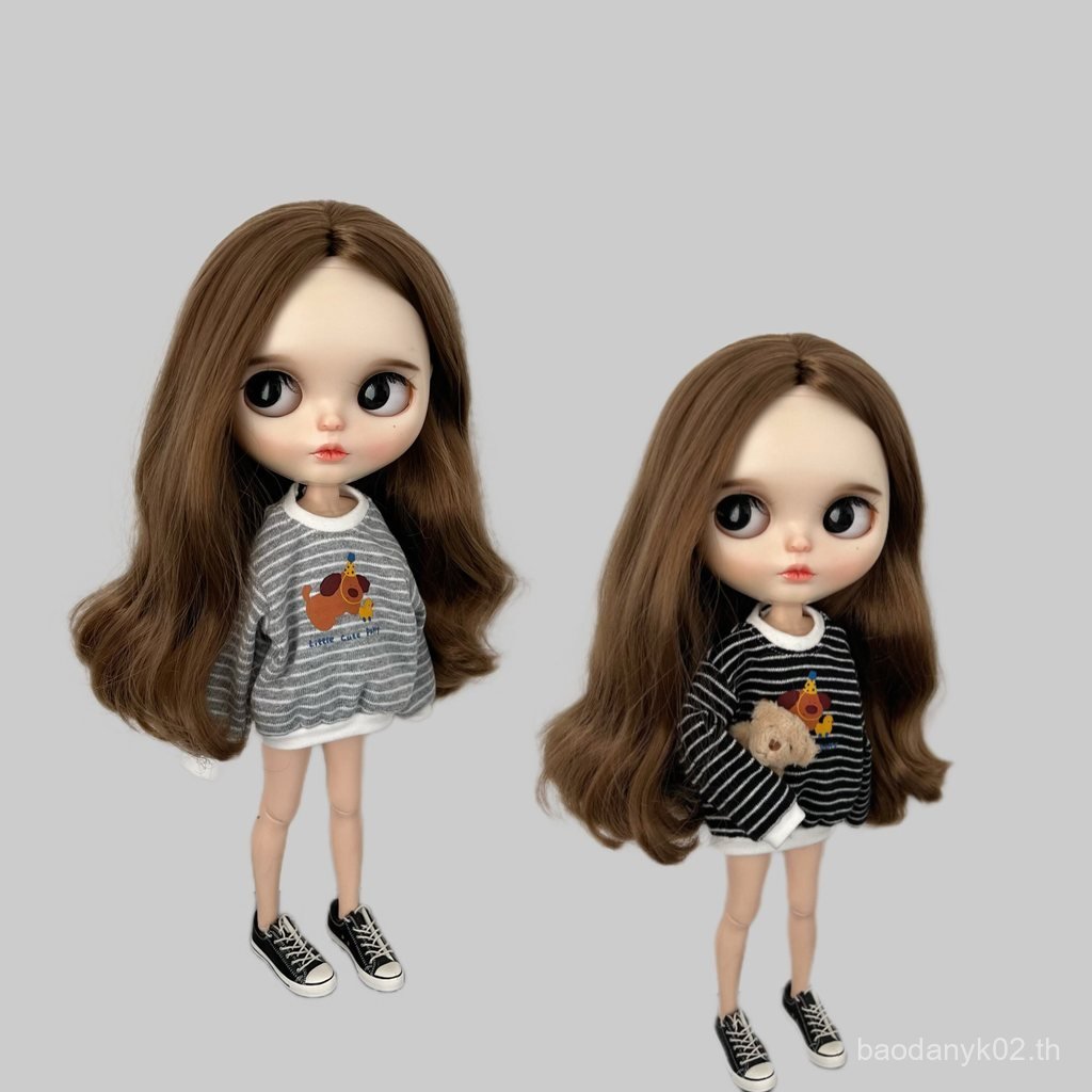 Blythe Little Ragdoll Clothes ob22 24 Body licca azone19 Joint Striped Sweatshirt