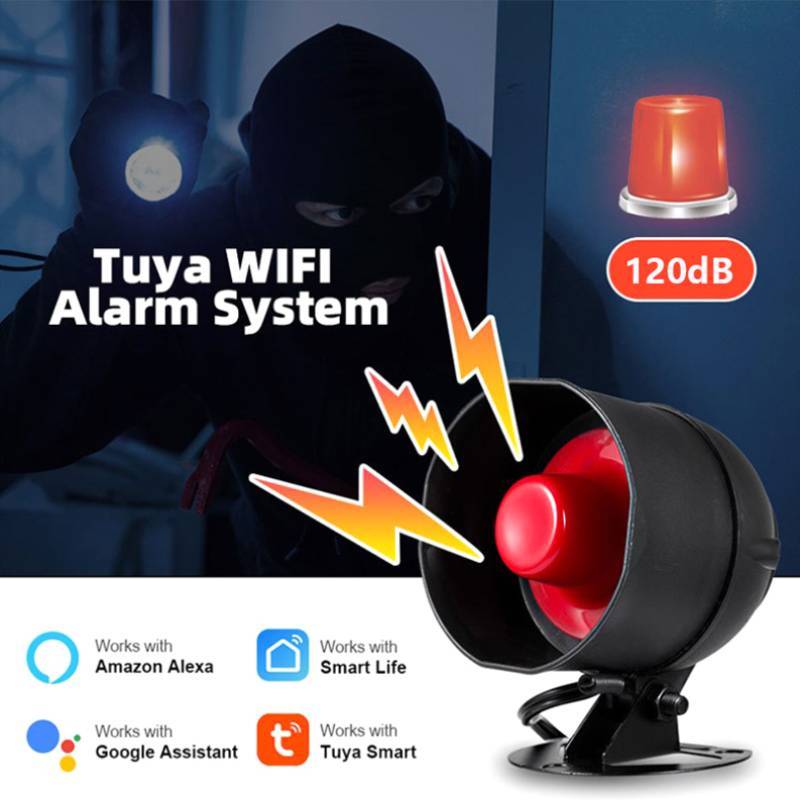 [attractivefinewell] WiFi Siren Alarm System Wireless Loud Sound Alert Siren Kit Smart Life Sirenpat