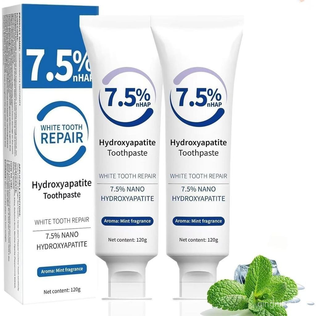 YHW Tooth Repair Hydroxygen Base ยาสีฟัน Apatite, 7.5% nHAP, กลิ่นมิ้นต์, 120g, ลมหายใจสดชื่น 16 ชั่