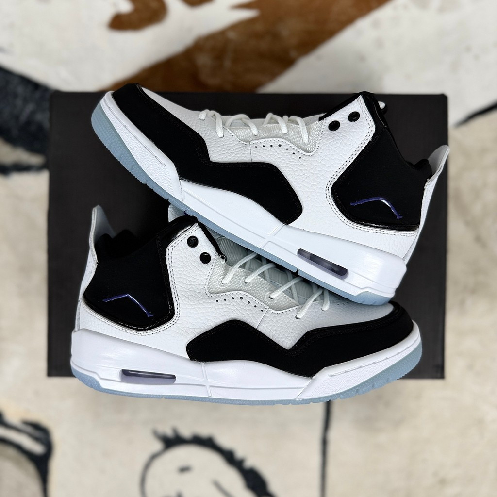 บริษัทเกรด Courtside 23 เย็บหนังผู้ชายผู้หญิงกีฬารองเท้า Mid-Top Air Cushioning รองเท้าบาสเก็ตบอลสีด