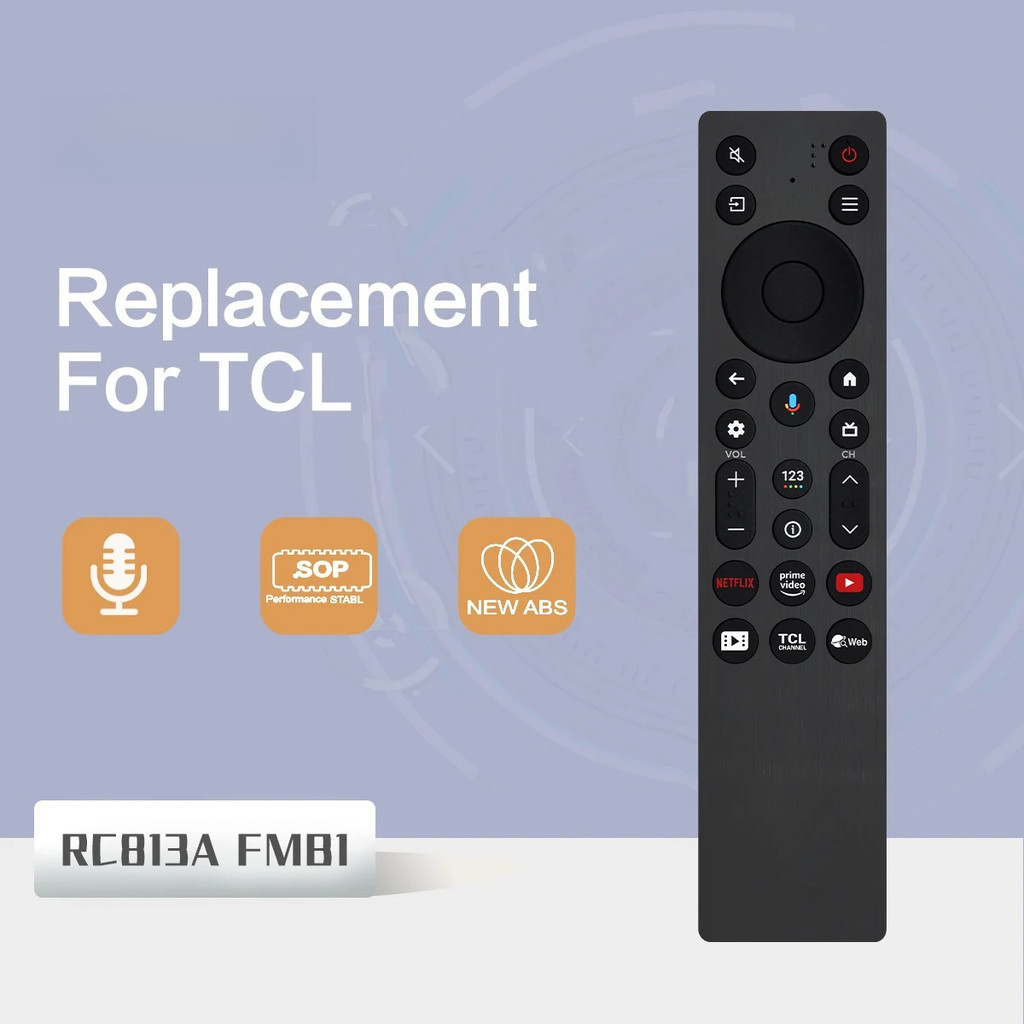 RC813A FMB1 เปลี่ยนเสียงรีโมทคอนโทรล Fit สําหรับ TCL 55/65/75 C755 P71K P81K P61K S51K C61K Series ส