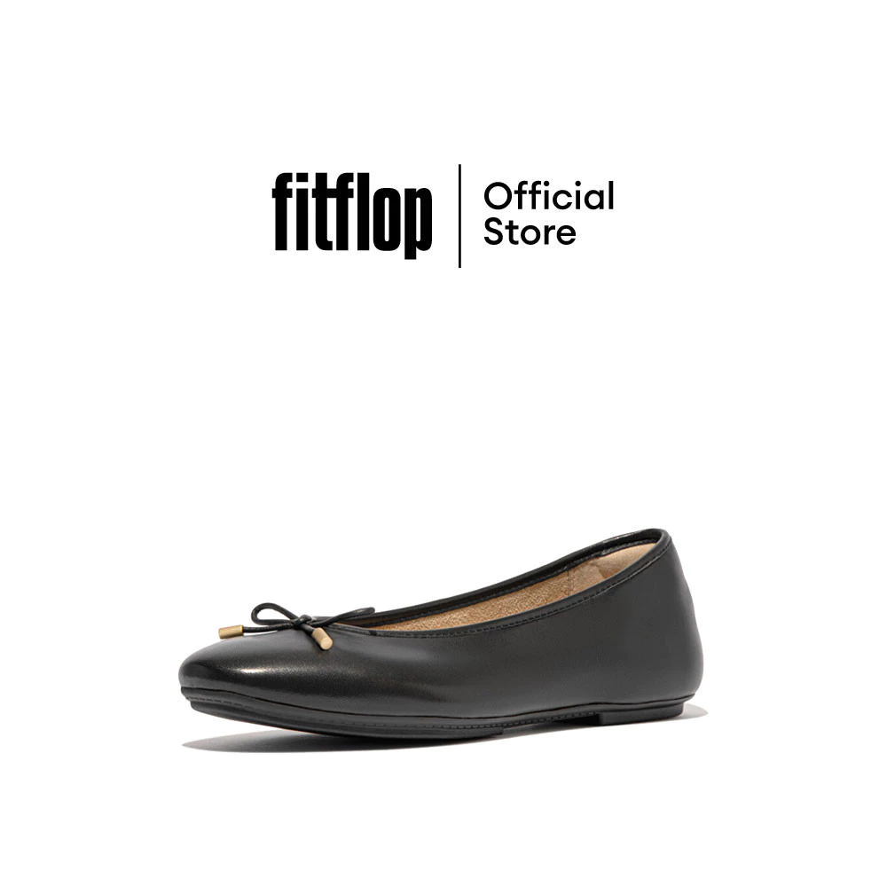 FITFLOP DELICATO BOW SOFT BALLET FLATS รองเท้าคัทชูผู้หญิง รุ่น HX8-001 สี BLACK