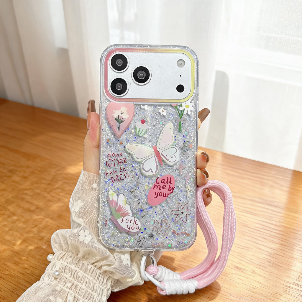 เคสไอโฟน iphone 18/17 promax เคสไอโฟน 16 promax 13 11 15 ลายผีเสื้อและขนม พร้อมส่ง LRIMDSF190