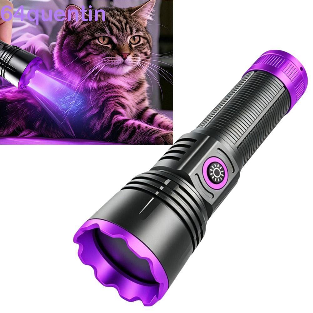 QUENTIN ไฟฉาย LED Blacklight, ชาร์จ Longwave 365nm UV ไฟฉาย, High-Power แบบพกพา ABS Shortwave ไฟฉาย 