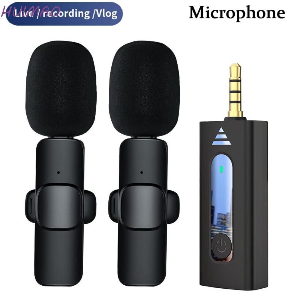 HUIMAO K35 Lavalier Lapel Microphone, Omnidirectional Wireless K35 Condenser Mic,แบบพกพาบลูทูธ 5.3 P