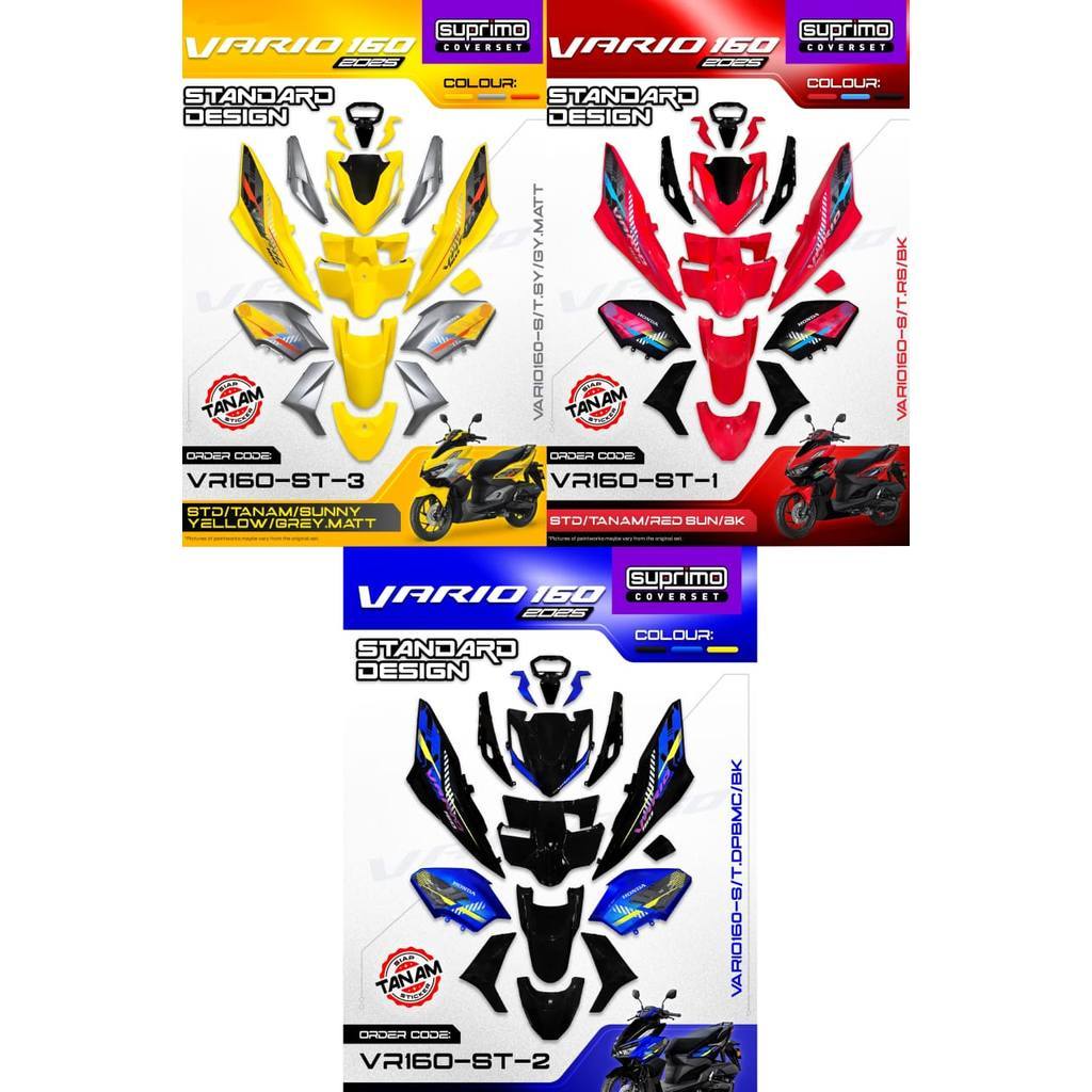 SUPRIMO COVER ชุด VARIO160 VARIO 160 SIP TANAM สติ๊กเกอร์ + 2K CLEAR STANDARD DESIGN COVERSET TEAM U