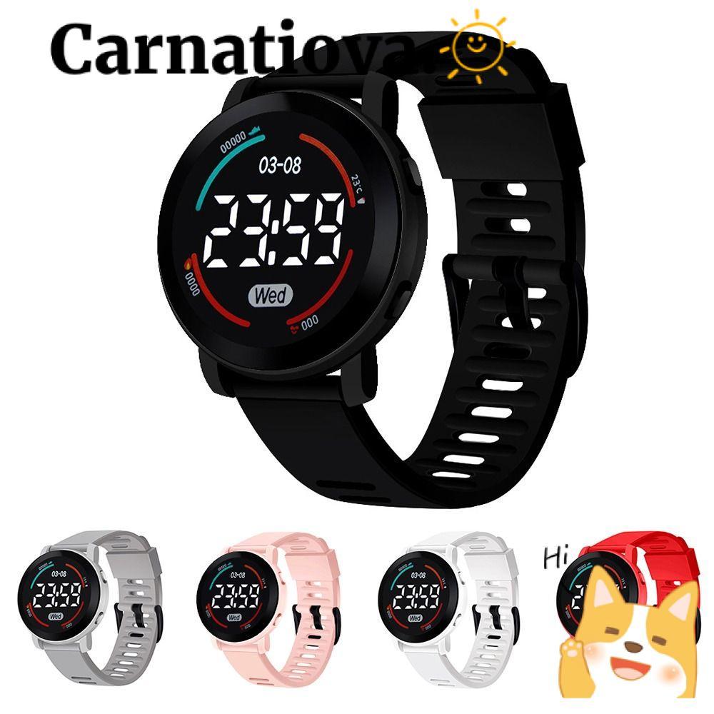 ICRNATIO นาฬิกาข้อมืออิเล็กทรอนิกส์ดิจิตอล, นาฬิกาเด็ก LED เรืองแสง, สายซิลิโคนแฟชั่นกันน้ําทนทานกีฬานาฬิกาเด็ก